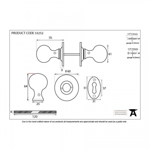 Black Round Mortice/Rim Knob Set